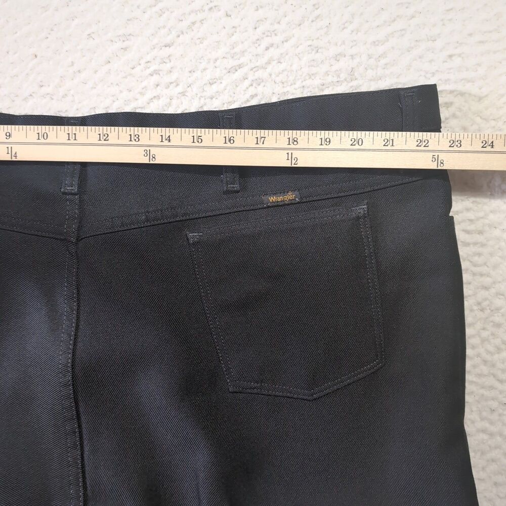Wrangler 82BK Wrancher Dress Jeans Men’s 42x30 Solid Black Bootcut Stretch Pants - Picture 3 of 7